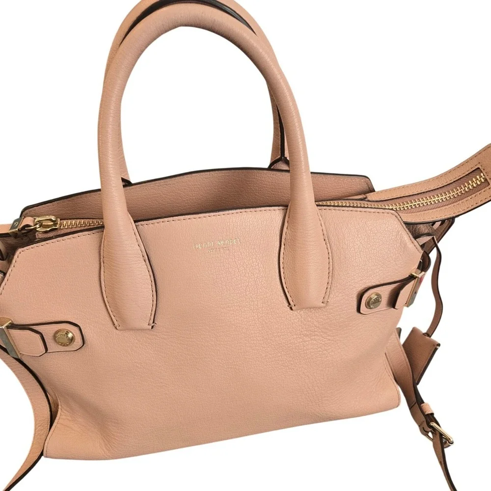 Henri‎ Bendel Pink Carlyle Satchel Bag Purse Crossbody Gold Hardware Luxury Chic